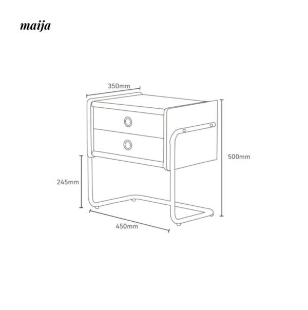 Elizabeth Retro Metal Frame Bedside Table - Image 12