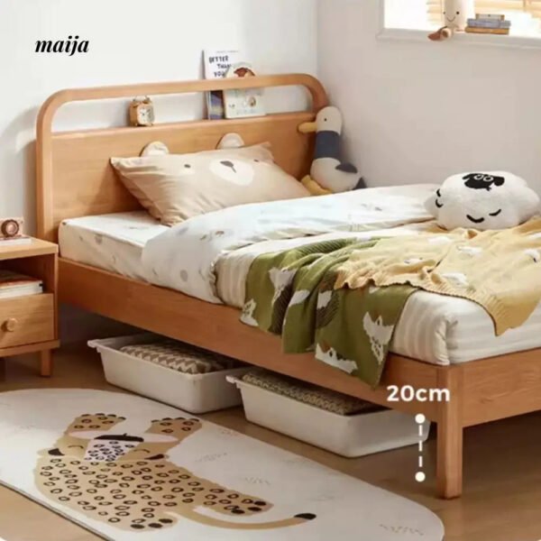LINSYKIDS Solid Wood High Platform Box Bed with Storage - Image 16