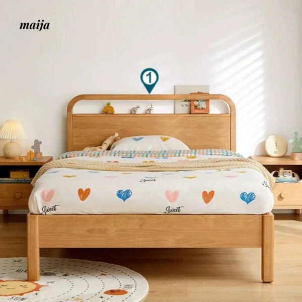 LINSYKIDS Solid Wood High Platform Box Bed with Storage - Image 27
