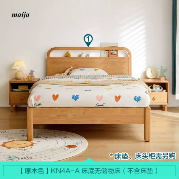 LINSYKIDS Solid Wood High Platform Box Bed with Storage - Image 28