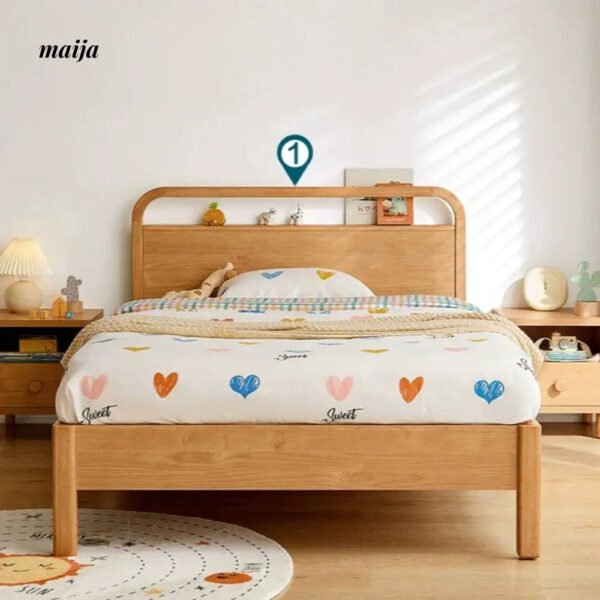 LINSYKIDS Solid Wood High Platform Box Bed with Storage - Image 29