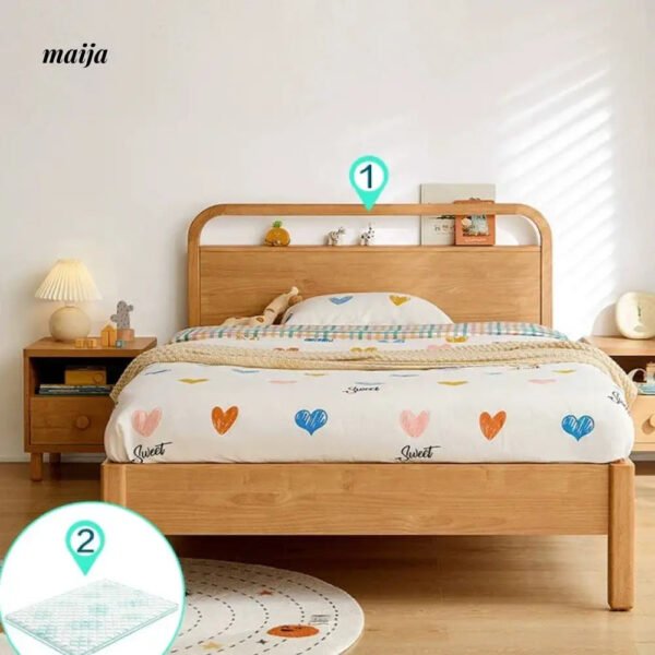 LINSYKIDS Solid Wood High Platform Box Bed with Storage - Image 32