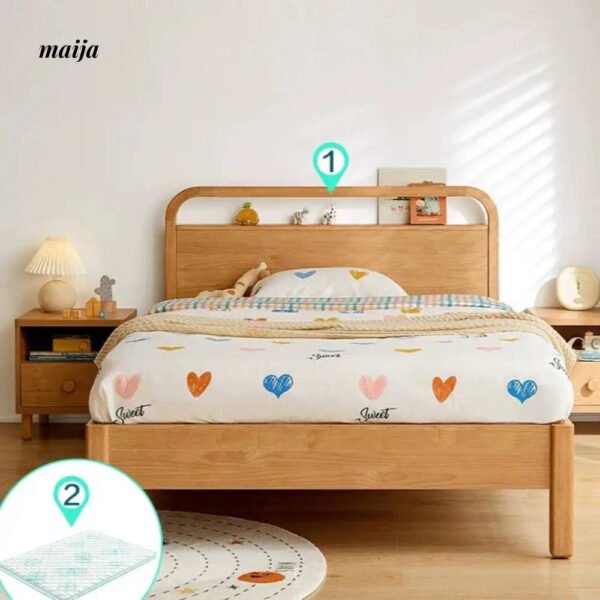 LINSYKIDS Solid Wood High Platform Box Bed with Storage - Image 34