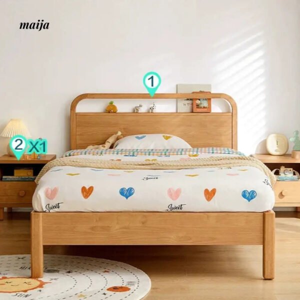 LINSYKIDS Solid Wood High Platform Box Bed with Storage - Image 35